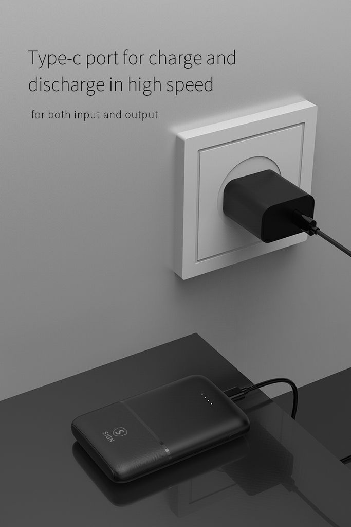 SiGN Ultrathin Powerbank 5000mAh - Black