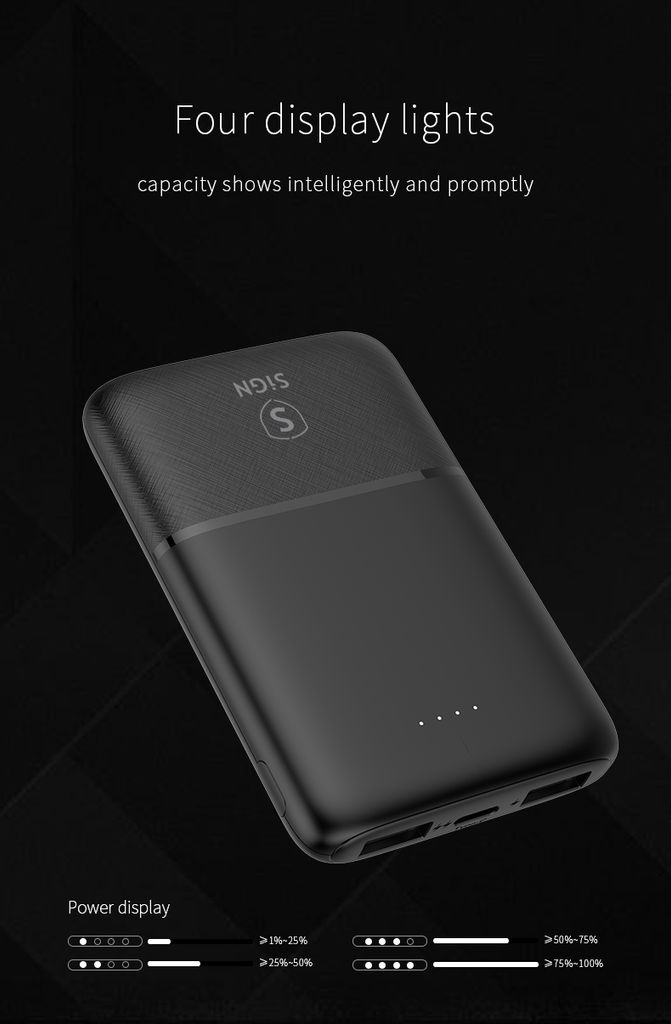 SiGN Ultrathin Powerbank 5000mAh - Black