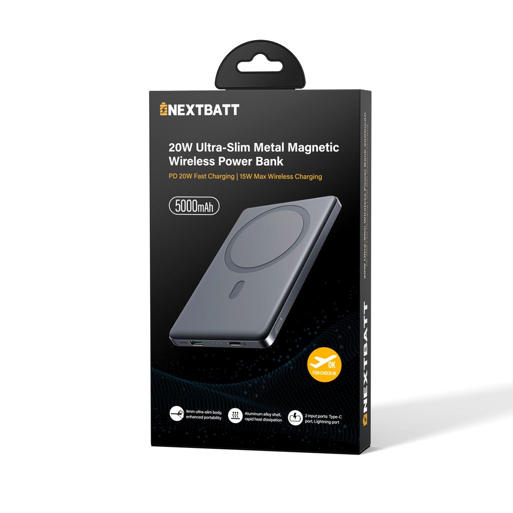 NEXTBATT Magnetic Wireless Powerbank 5000mAh 20W Ultra Slim