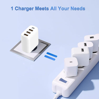 SiGN Fast Charger USB-C & 3xUSB-A, PD & QC 3.0, 36W - White