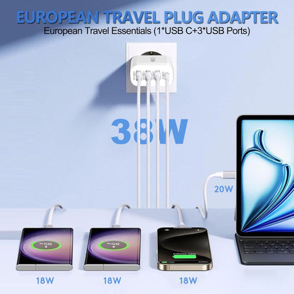 SiGN Fast Charger USB-C & 3xUSB-A, PD & QC 3.0, 36W - White
