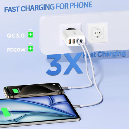 SiGN Fast Charger USB-C & 3xUSB-A, PD & QC 3.0, 36W - White