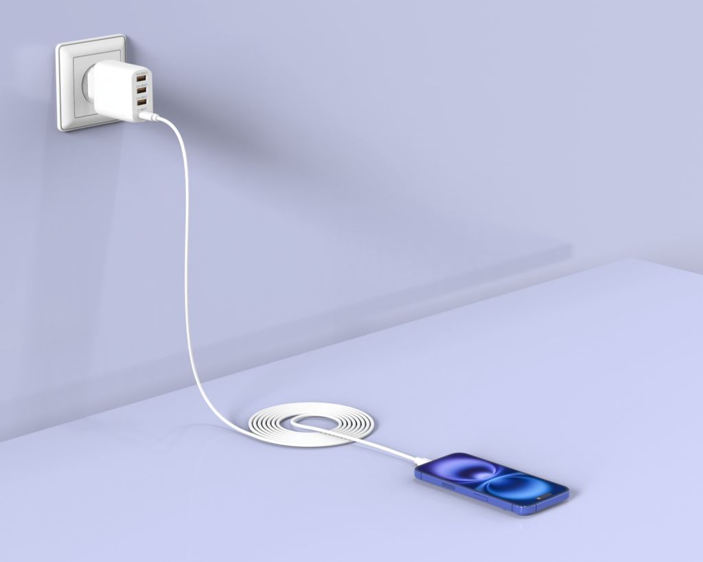 SiGN Fast Charger USB-C & 3xUSB-A, PD & QC 3.0, 36W - White