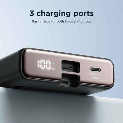 Joyroom 20W MagSafe Powerbank 10000mAh with USB-C/Lightning cable - Black