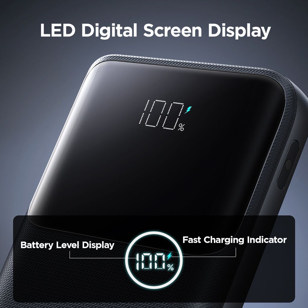 SiGN Extreme Powerful LED Powerbank 10,000mAh, 22.5W - Black