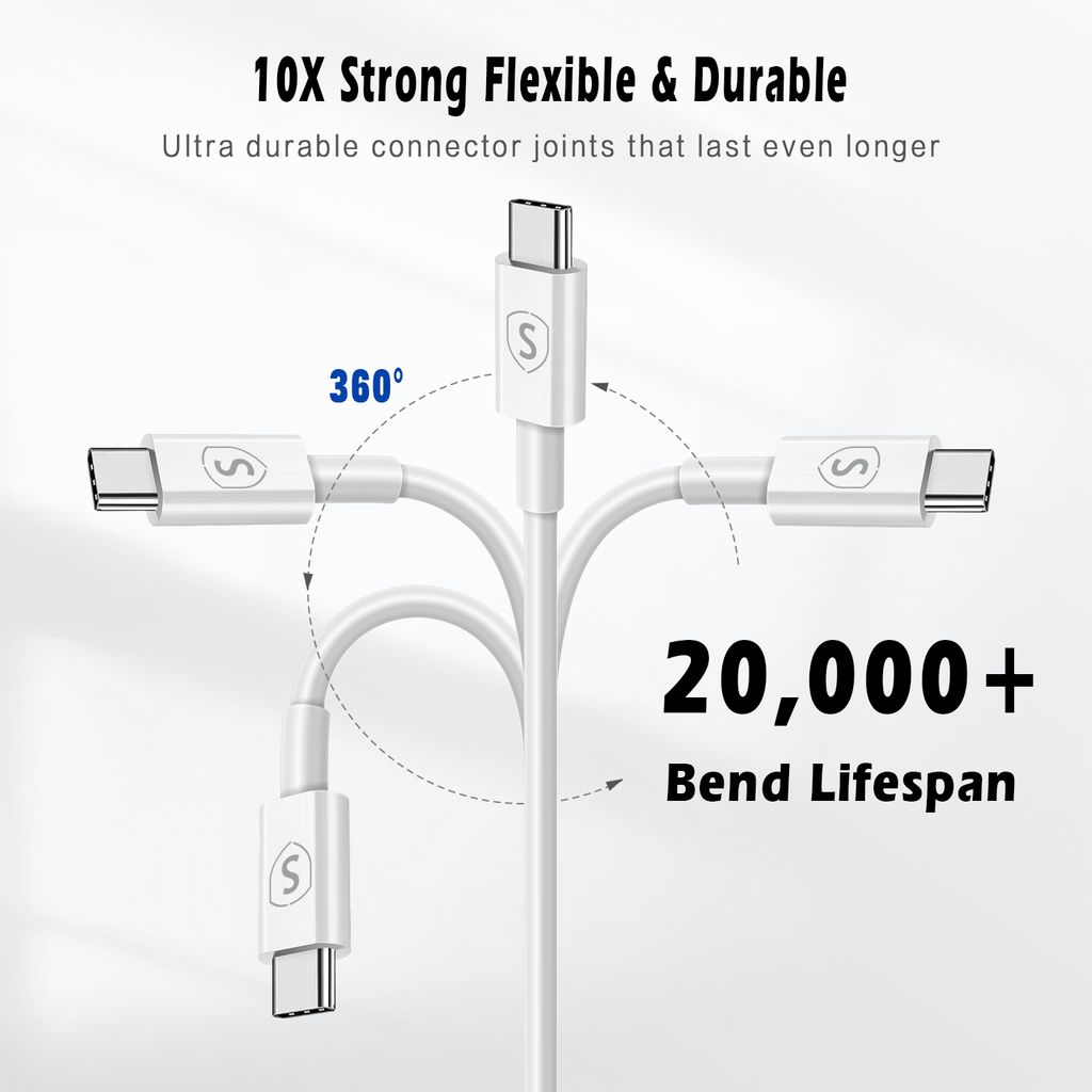 SiGN Fast Charging Cable USB-C to USB-C 60W, 3A, 2m USB-C PD - White