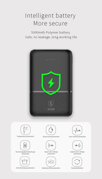 SiGN Ultrathin Powerbank 5000mAh - Black