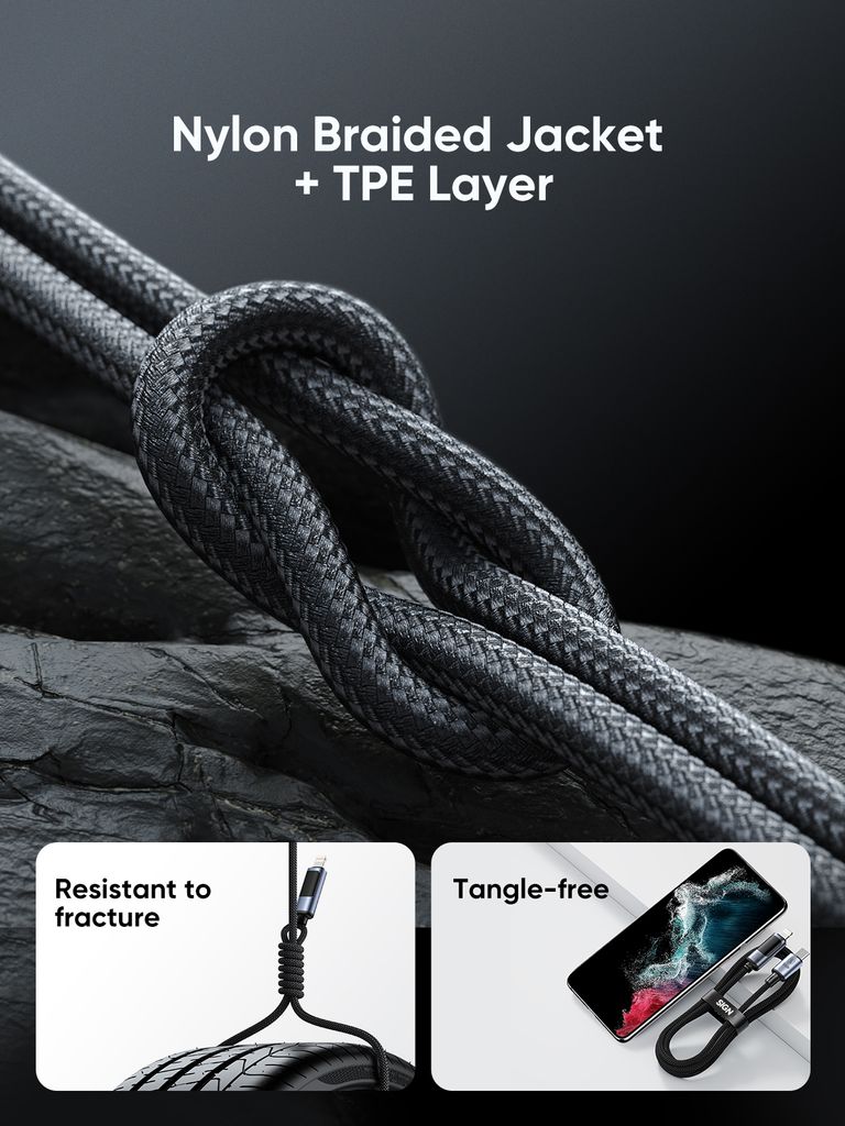SiGN USB-C to USB-C Cable 100W with Display, 2m - Black