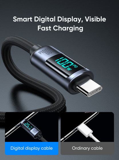 SiGN USB-C to USB-C Cable 100W with Display, 2m - Black