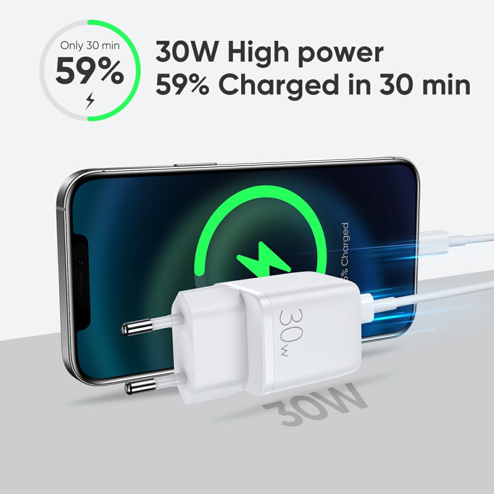 SiGN Mini Quick Charger USB & USB-C, PD & Q.C3.0, 3A, 30W - White