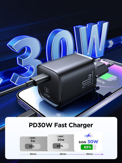 SiGN Single-Port Fast Charger, 30W - Black